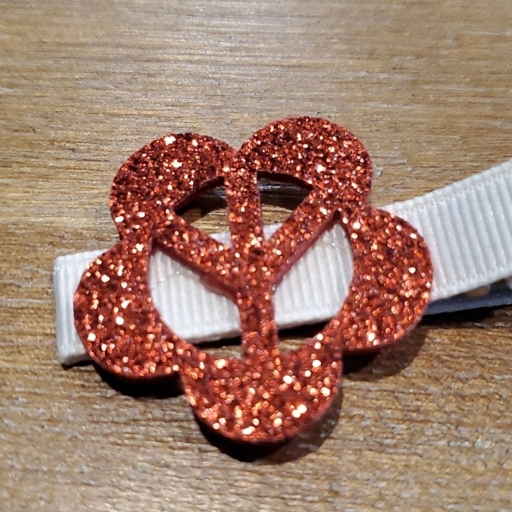 NWT Peace Glitter Hair Clippies - Picture 7 of 8
